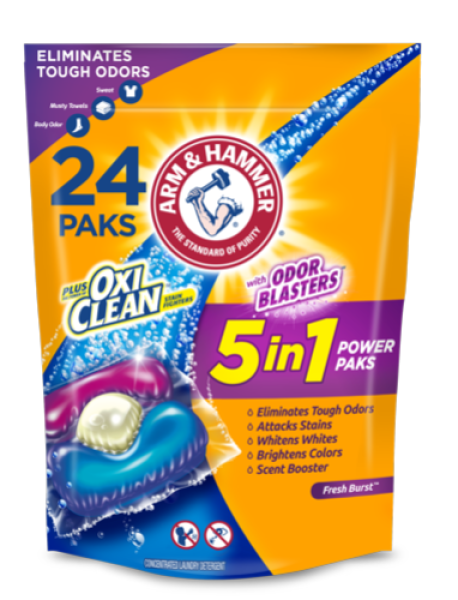 ARM & HAMMER with Odor Blasters 5-in-1 'Fresh Burst' Laundry Detergent Power Paks 24 Count